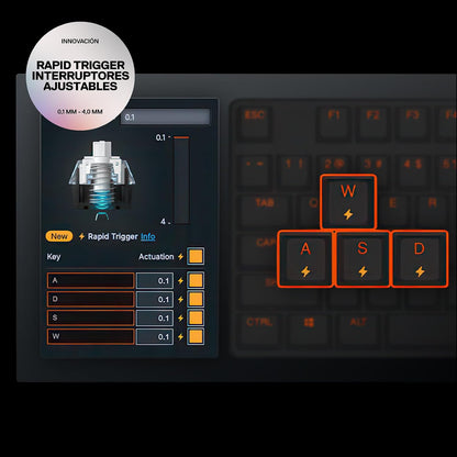 Steelseries Apex Pro Mini Gen 3 Omnipoint 3.0 Hypermagnetic Switches — Adjustable Actuation — Rapid Trigger — Game-Ready Presets — Protection Mode — Rapid Tap/Socd — RGB — PBT Keycaps — USB-C