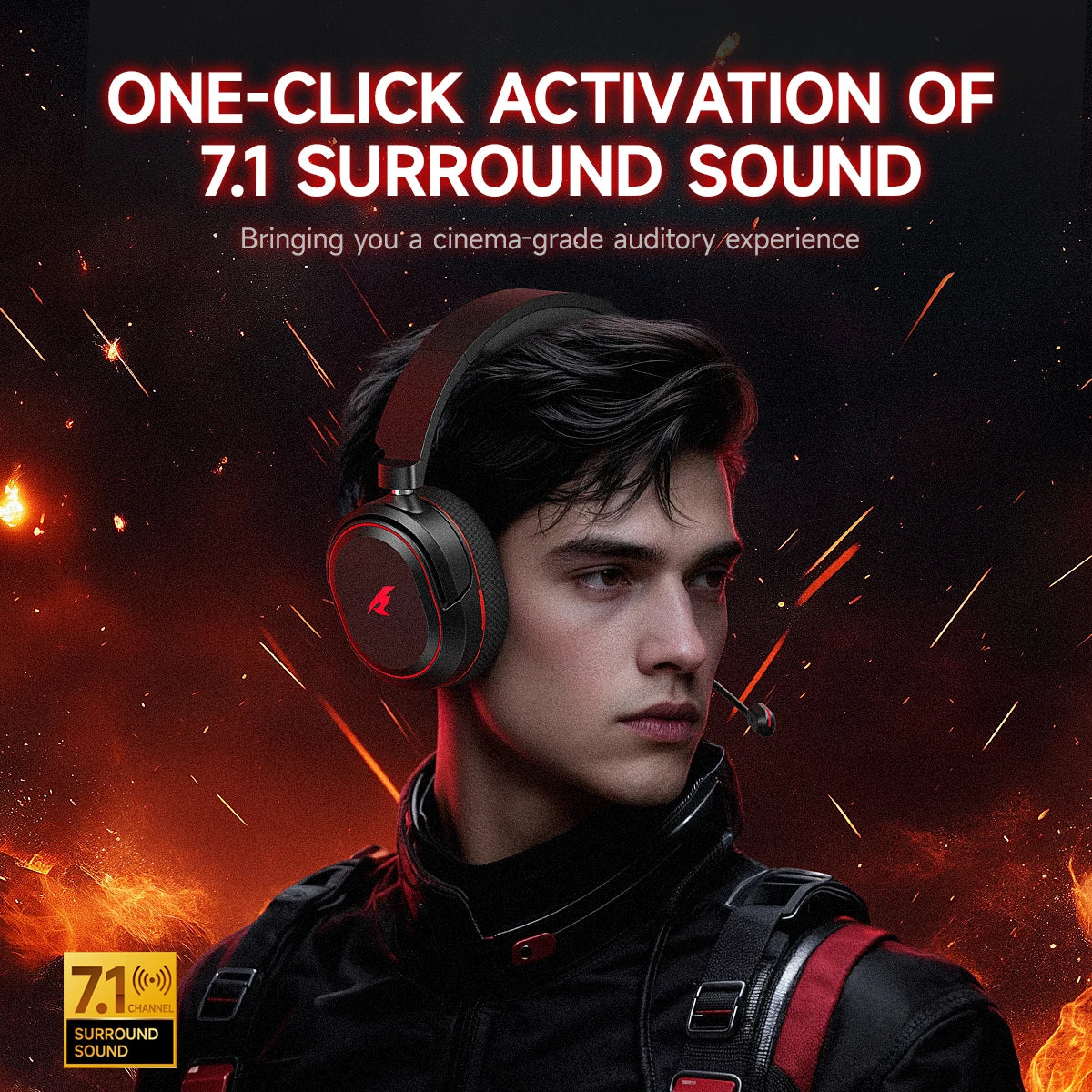 G2 Wireless Gaming Headset Bluetooth 2.4G Headphones 7.1 Surround 5Ms Low Latency ENC Mic for PC PS4 PS5 Phone Switch