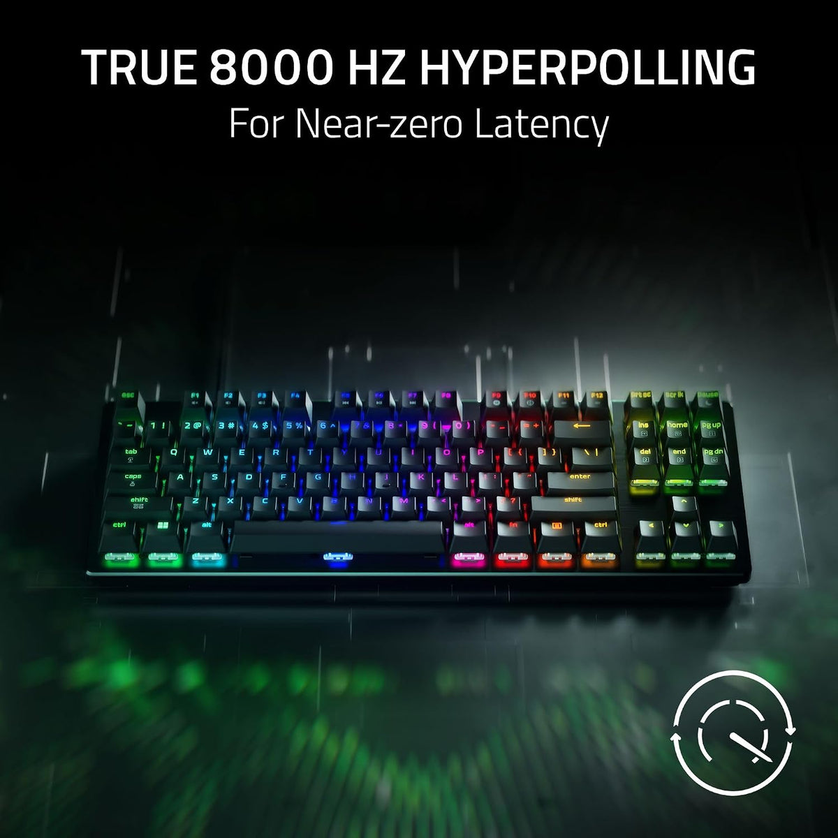 Razer Huntsman V3 HE Magnetic TKL 8Khz Wired Gaming Keyboard | Hall Effect Magnetic Switches, 8000 Hz Polling, Razer Snap Flex,Razer Snap Tap, Rapid Trigger, Adjustable Actuation