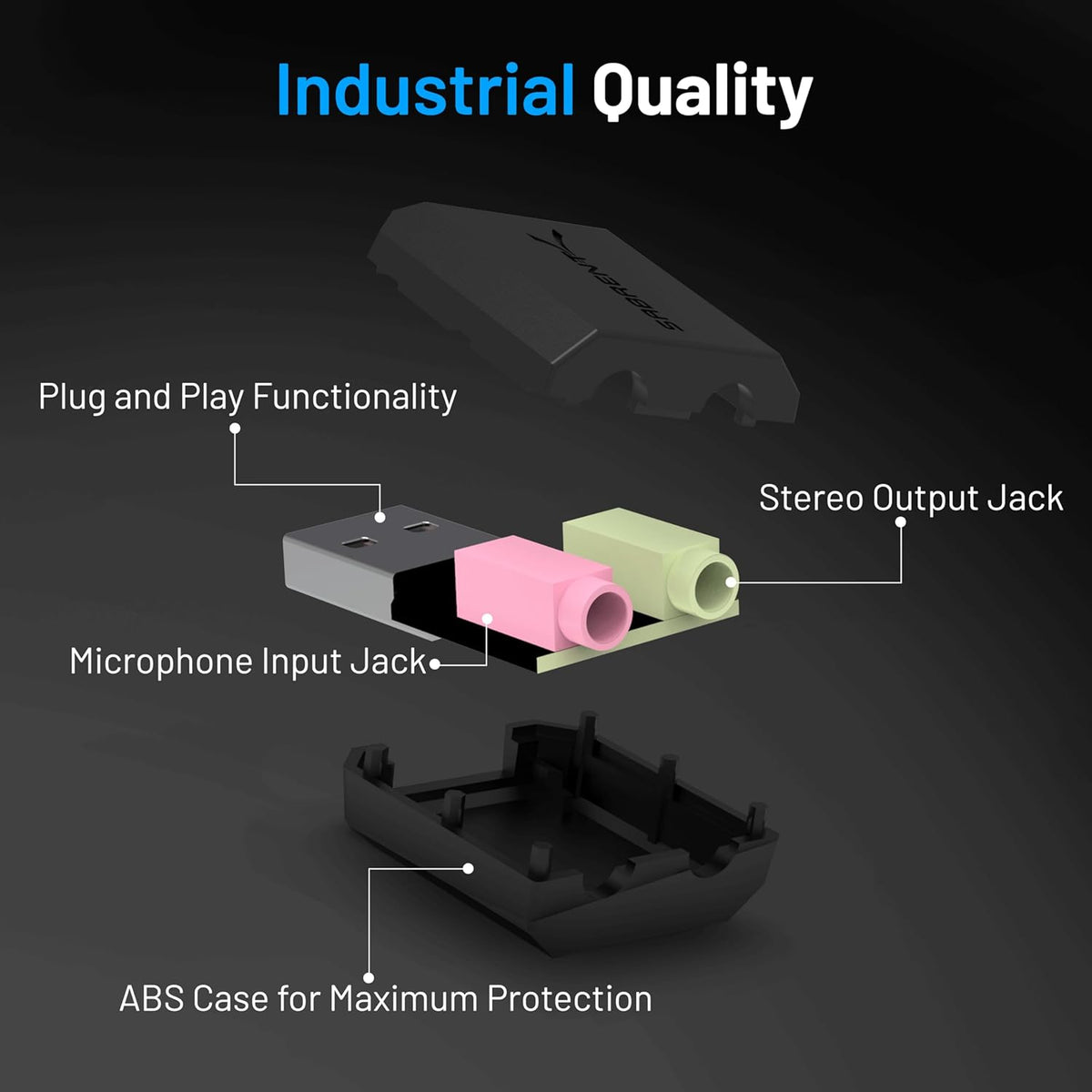 USB External Stereo Sound Card Adapter, Plug & Play (AU-MMSA) | USB Audio Adapter; No Drivers Needed; for Windows & Mac; 3.5Mm Headphone & Mic Jacks; Usb to 3.5Mm Jack Audio Adapter