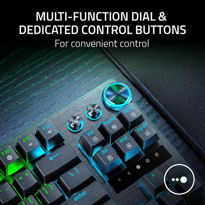 Razer Huntsman V3 Pro TKL Esports Gaming Keyboard, Black | Analog Optical Switches, Snap Tap, Rapid Trigger, Adjustable Actuation, Media Keys & Dial, Doubleshot PBT Keycaps, Wrist Rest