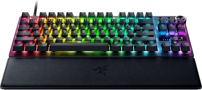 Razer Huntsman V3 Pro TKL Esports Gaming Keyboard, Black | Analog Optical Switches, Snap Tap, Rapid Trigger, Adjustable Actuation, Media Keys & Dial, Doubleshot PBT Keycaps, Wrist Rest