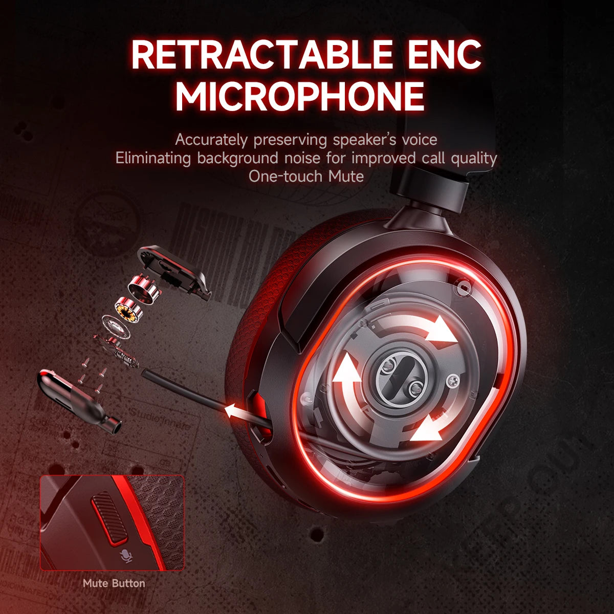 G2 Wireless Gaming Headset Bluetooth 2.4G Headphones 7.1 Surround 5Ms Low Latency ENC Mic for PC PS4 PS5 Phone Switch
