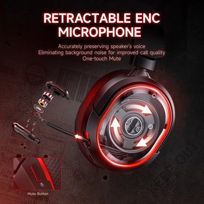 G2 Wireless Gaming Headset Bluetooth 2.4G Headphones 7.1 Surround 5Ms Low Latency ENC Mic for PC PS4 PS5 Phone Switch