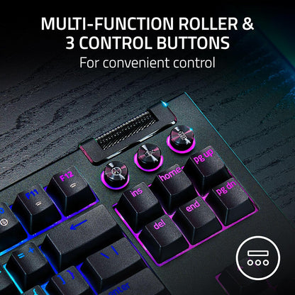 Razer Blackwidow V4 TKL Wireless Gaming Keyboard, Orange Switches | Hot Swappable, Wireless & Bluetooth, Multi-Function Roller & Control Buttons, Chroma RGB, Long Battery Life, Hyperspeed