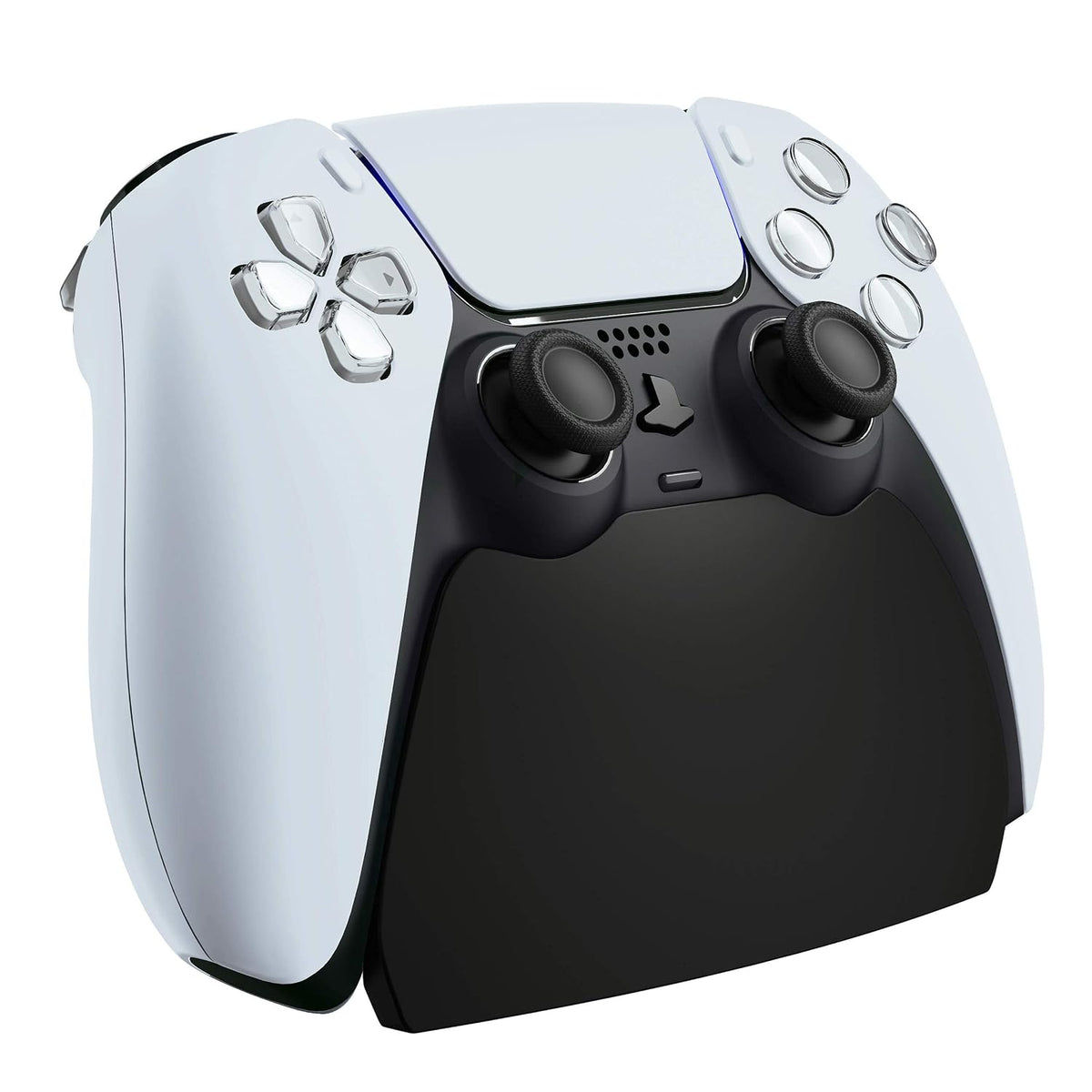 Solid Black Controller Display Stand for Ps5, Gamepad Accessories Desk Holder for Ps5 Controller with Rubber Pads