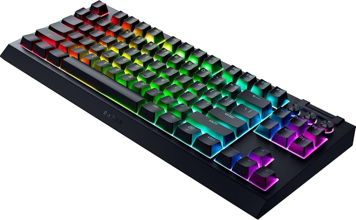 Razer Blackwidow V4 TKL Wireless Gaming Keyboard, Orange Switches | Hot Swappable, Wireless & Bluetooth, Multi-Function Roller & Control Buttons, Chroma RGB, Long Battery Life, Hyperspeed