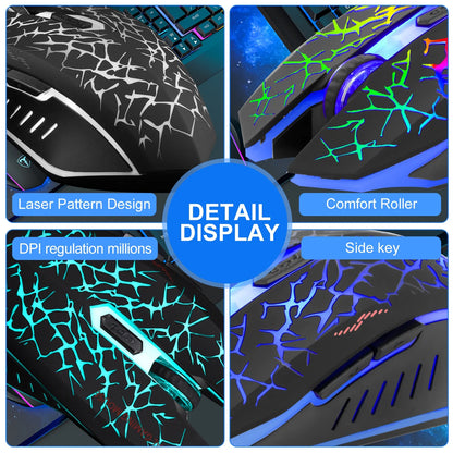 Wireless Gaming Mouse Rechargeable USB 2.4G Computer Ergonomic Optical Mice for PC Laptop Desktop Windows Mac, Silent