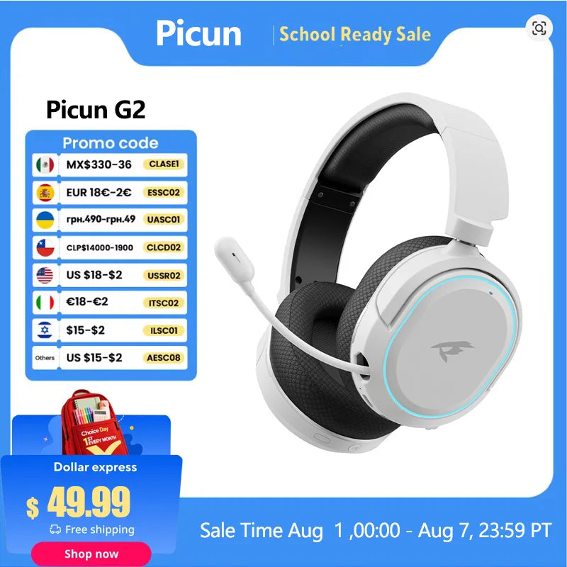G2 Wireless Gaming Headset Bluetooth 2.4G Headphones 7.1 Surround 5Ms Low Latency ENC Mic for PC PS4 PS5 Phone Switch
