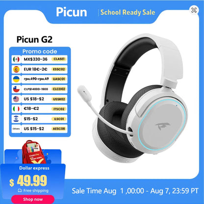 G2 Wireless Gaming Headset Bluetooth 2.4G Headphones 7.1 Surround 5Ms Low Latency ENC Mic for PC PS4 PS5 Phone Switch