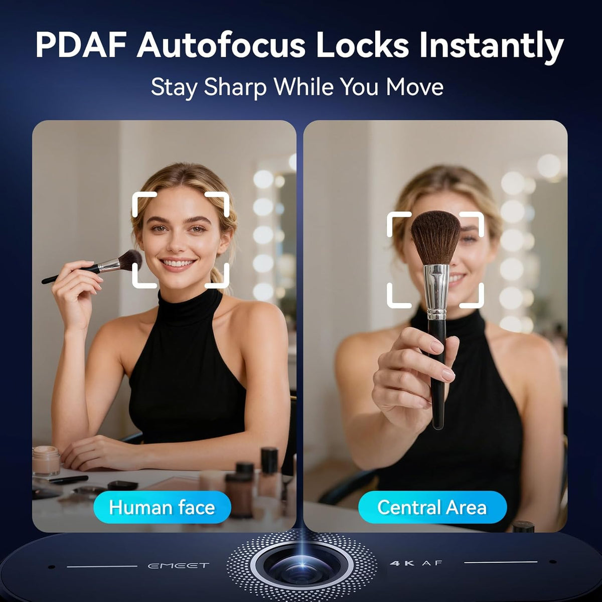 C60E 4K Webcam for Streaming & Gaming，Pdaf Autofocus | Dual Mics, Live Streaming Camera with Auto Light Correction, Plug & Play USB Webcam for PC & Mac