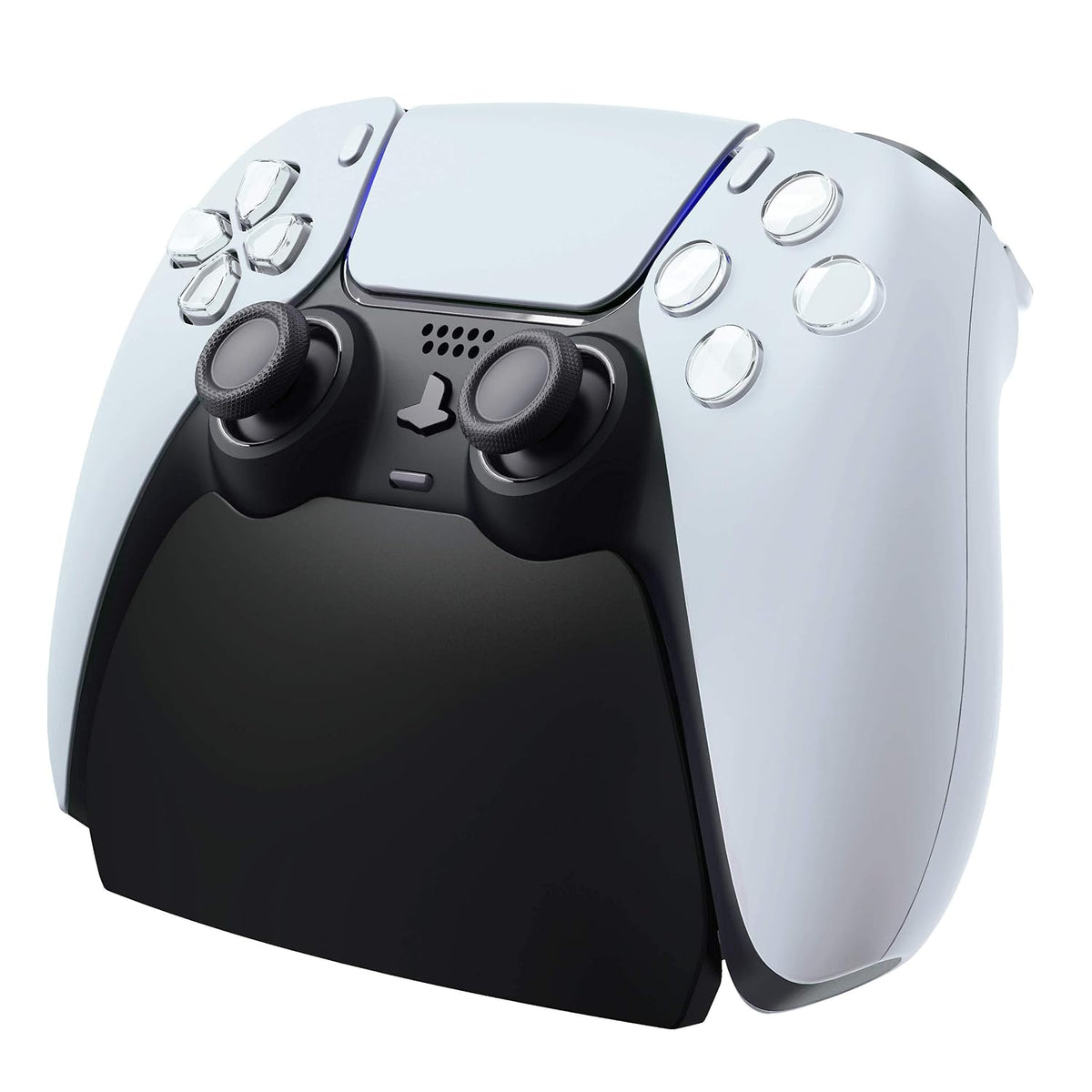 Solid Black Controller Display Stand for Ps5, Gamepad Accessories Desk Holder for Ps5 Controller with Rubber Pads