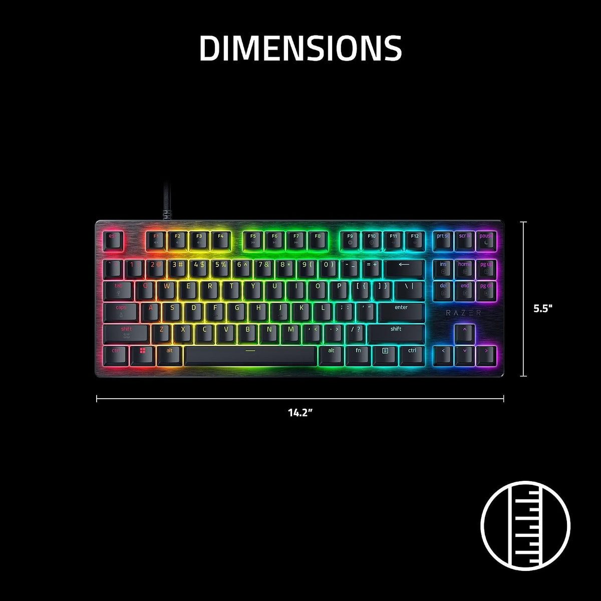 Razer Huntsman V3 HE Magnetic TKL 8Khz Wired Gaming Keyboard | Hall Effect Magnetic Switches, 8000 Hz Polling, Razer Snap Flex,Razer Snap Tap, Rapid Trigger, Adjustable Actuation