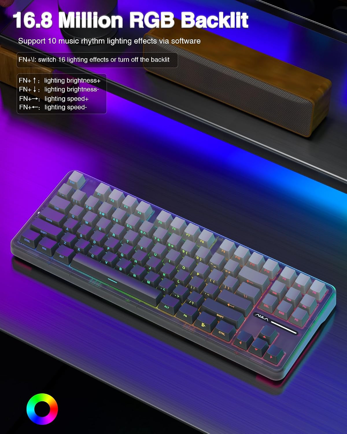 F87 Pro Wireless Mechanical Keyboard,Tri-Mode Bt5.0/2.4Ghz/Usb-C Hot Swappable Custom Keyboard,Pre-Lubed Switches,Side Printed PBT Keycaps,75% TKL RGB Backlit Gaming Keyboards