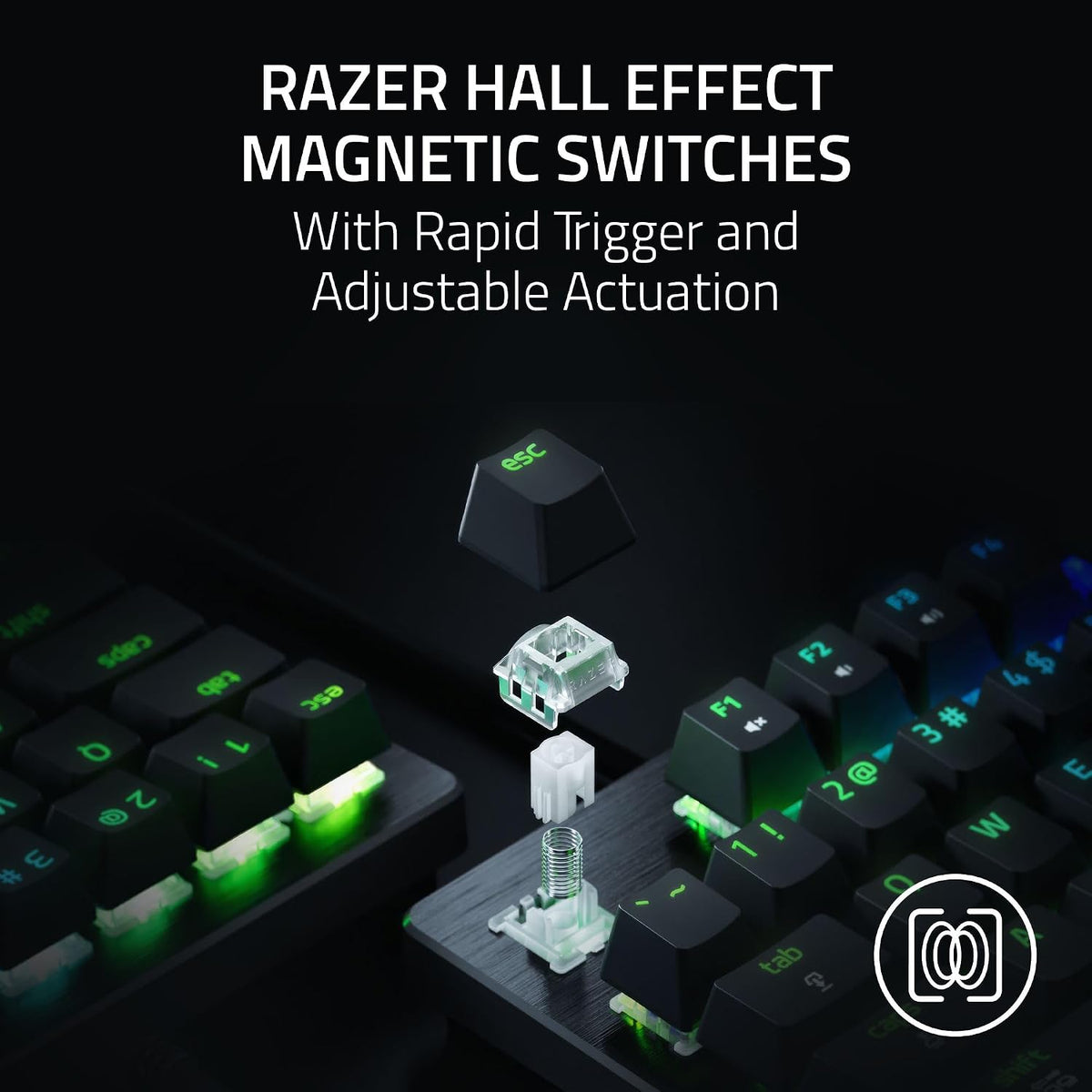 Razer Huntsman V3 HE Magnetic TKL 8Khz Wired Gaming Keyboard | Hall Effect Magnetic Switches, 8000 Hz Polling, Razer Snap Flex,Razer Snap Tap, Rapid Trigger, Adjustable Actuation