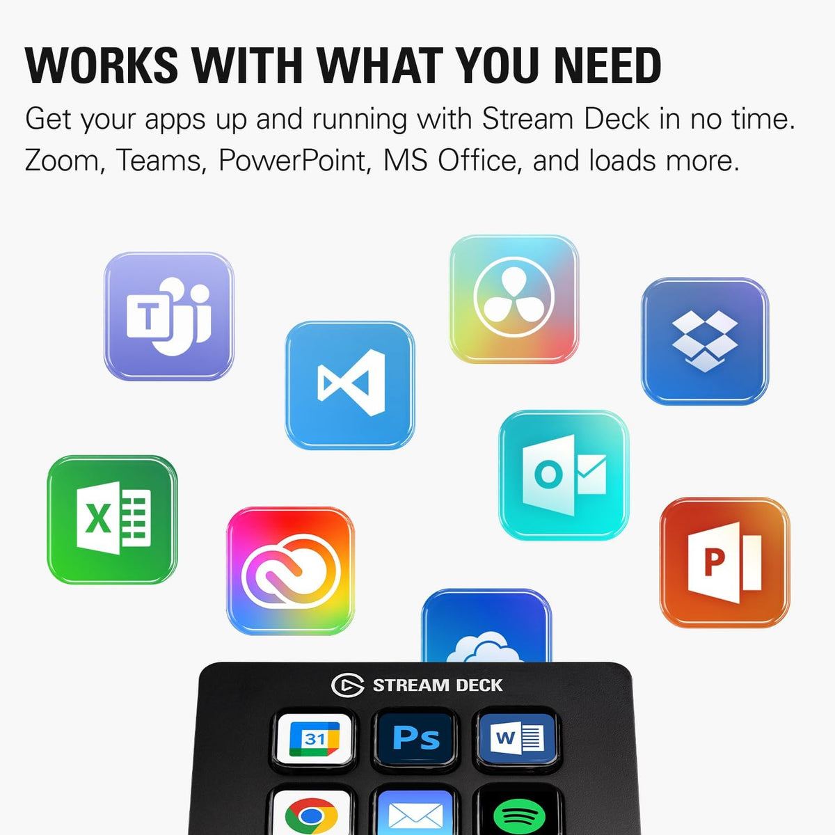 Stream Deck Mini, 6 Customizable LCD Macro Keys | Compatible with Zoom, Teams, Office, Adobe Apps and More, Drag-And-Drop Setup, Multi-Action Sequencing, Works Mac and PC
