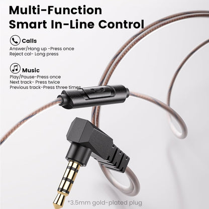 Wired Gaming Earbuds In-Ear Headphones Hifi Game Head Phones in Ear Monitors Deep Bass Sound Wired-Earbuds with 1DD 10Mm Dynamic Driver Inear Earphones IEM for Music Gaming Video Calling (Purple)