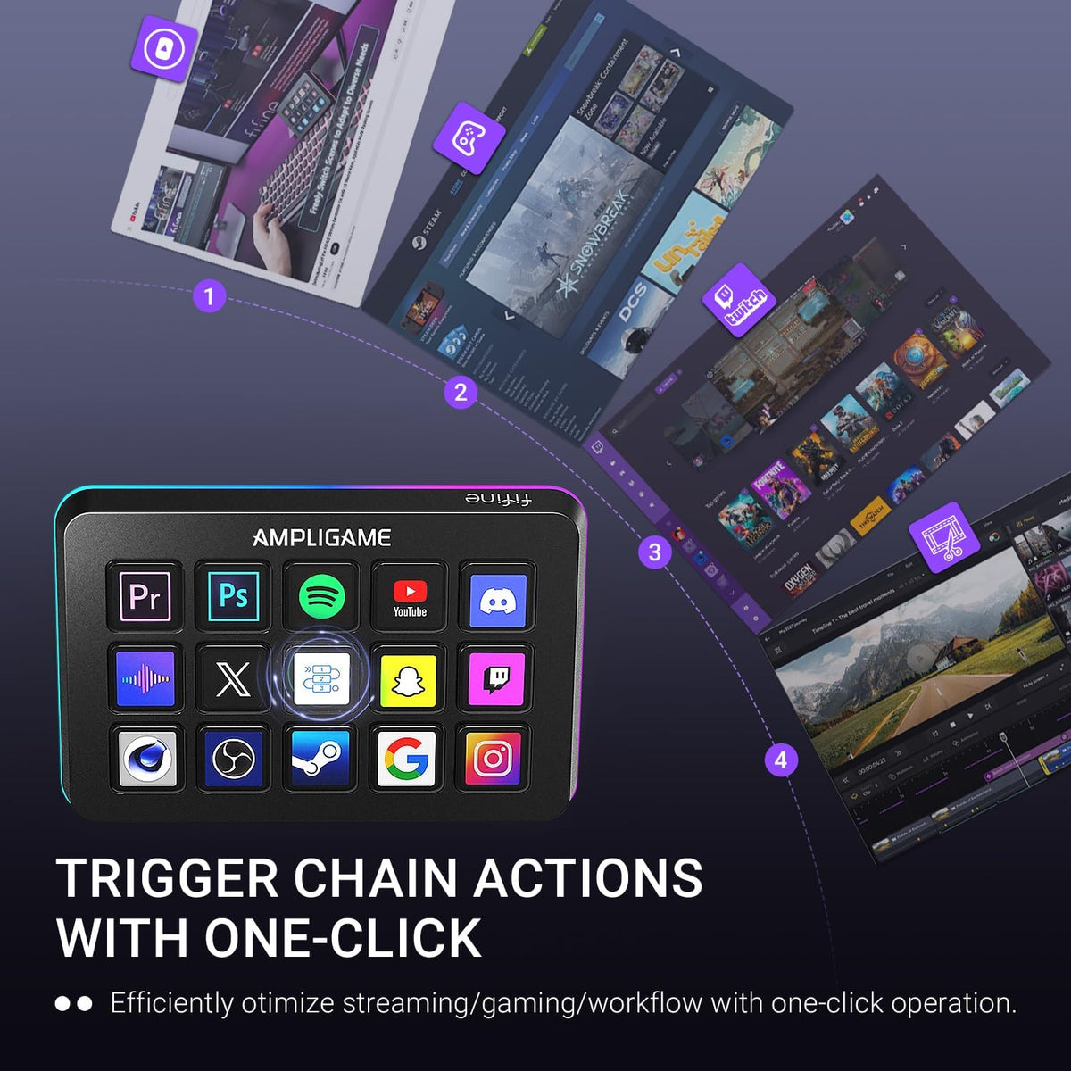 FIFINE  Stream Controller with 15 Macro Keys, Streaming Keyboard with Trigger Actions in Obs/Twitch/Youtube/Streamlabs, Shortcut Buttons Keypad Works with Mac and PC-D6