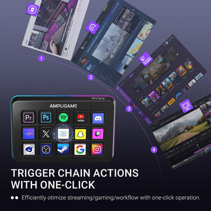 FIFINE  Stream Controller with 15 Macro Keys, Streaming Keyboard with Trigger Actions in Obs/Twitch/Youtube/Streamlabs, Shortcut Buttons Keypad Works with Mac and PC-D6