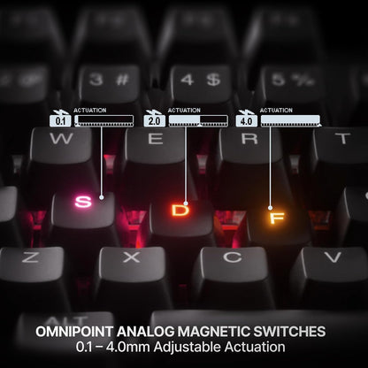 Steelseries Apex Pro TKL Gen 3 Gaming Keyboard - Omnipoint 3.0 Analog Magnetic Switches, Quickset Auto-Presets (Rapid Trigger, Rapid Tap/Socd, Protection Mode), OLED, RGB, PBT Keycaps, USB-C, Black