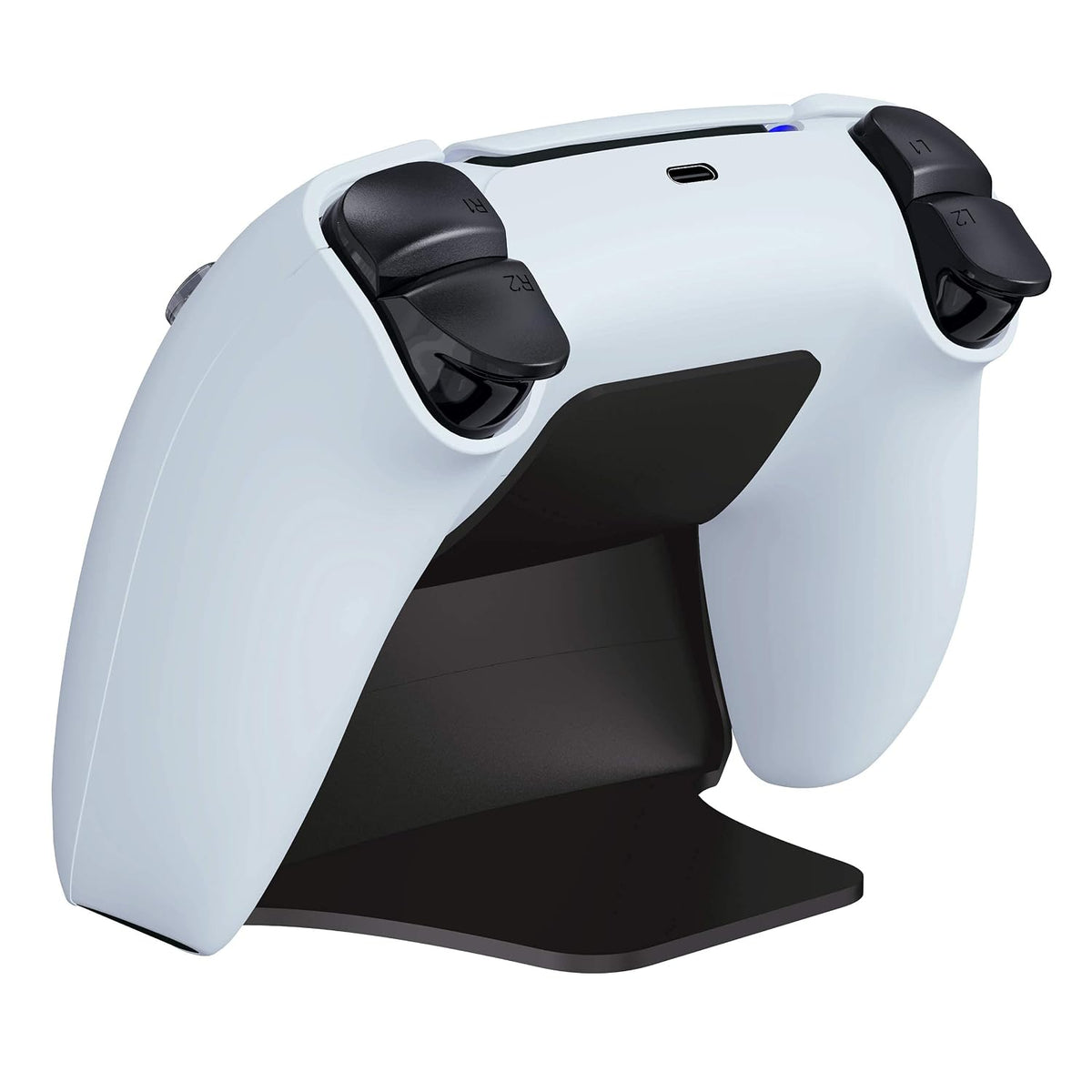 Solid Black Controller Display Stand for Ps5, Gamepad Accessories Desk Holder for Ps5 Controller with Rubber Pads