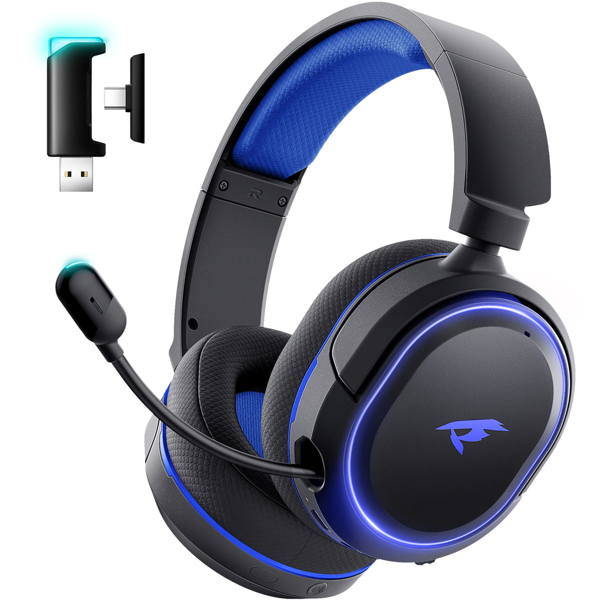 G2 Wireless Gaming Headset Bluetooth 2.4G Headphones 7.1 Surround 5Ms Low Latency ENC Mic for PC PS4 PS5 Phone Switch