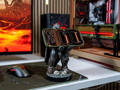 Doomslayer Controller Holder & Phone Stand - Gaming Setup Accessories for Desk and Game Room, Controller Stand Compatible with Xbox, Playstation & Most Standard Game Controllers