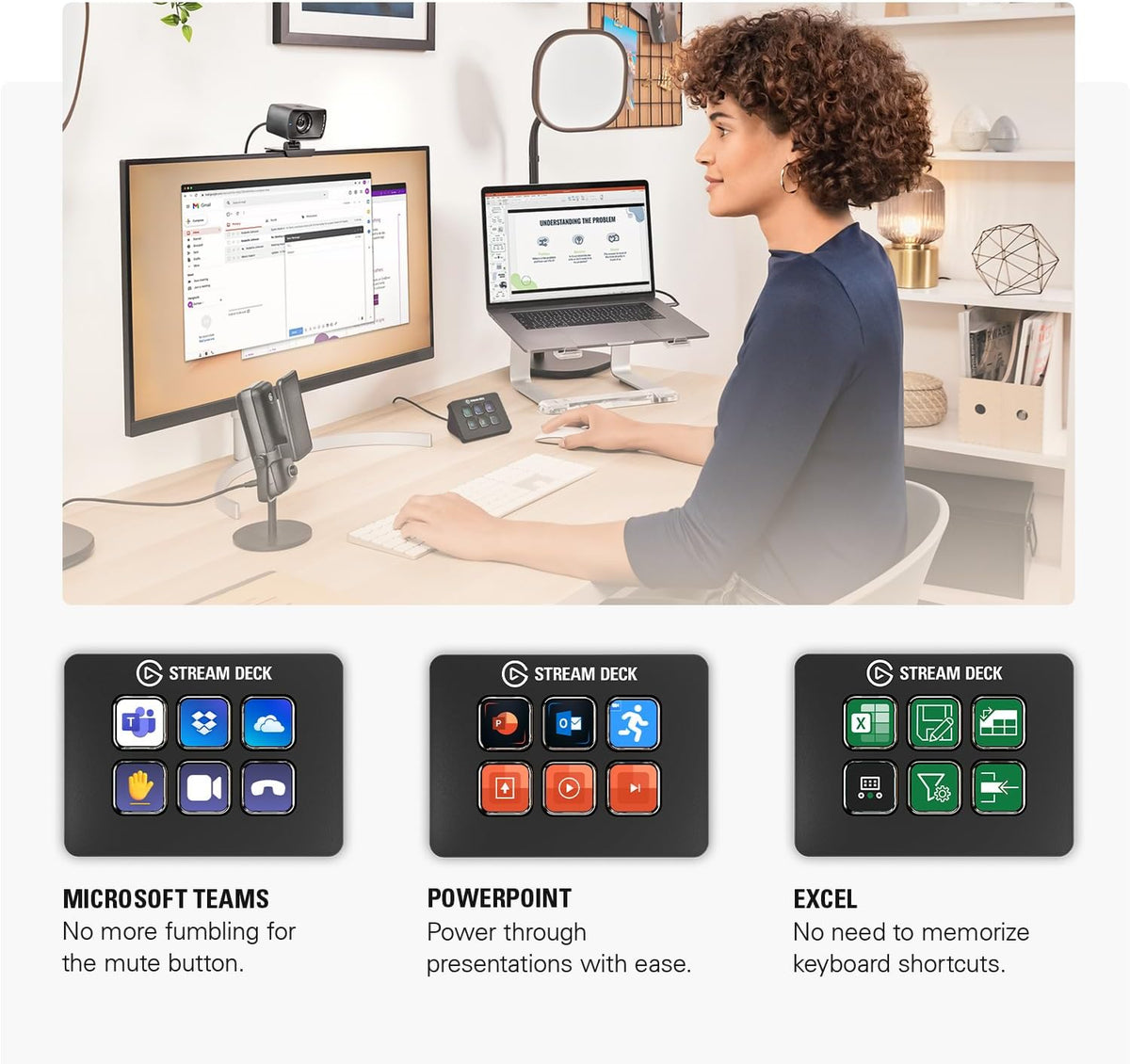 Stream Deck Mini, 6 Customizable LCD Macro Keys | Compatible with Zoom, Teams, Office, Adobe Apps and More, Drag-And-Drop Setup, Multi-Action Sequencing, Works Mac and PC