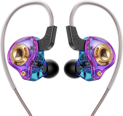 Wired Gaming Earbuds In-Ear Headphones Hifi Game Head Phones in Ear Monitors Deep Bass Sound Wired-Earbuds with 1DD 10Mm Dynamic Driver Inear Earphones IEM for Music Gaming Video Calling (Purple)