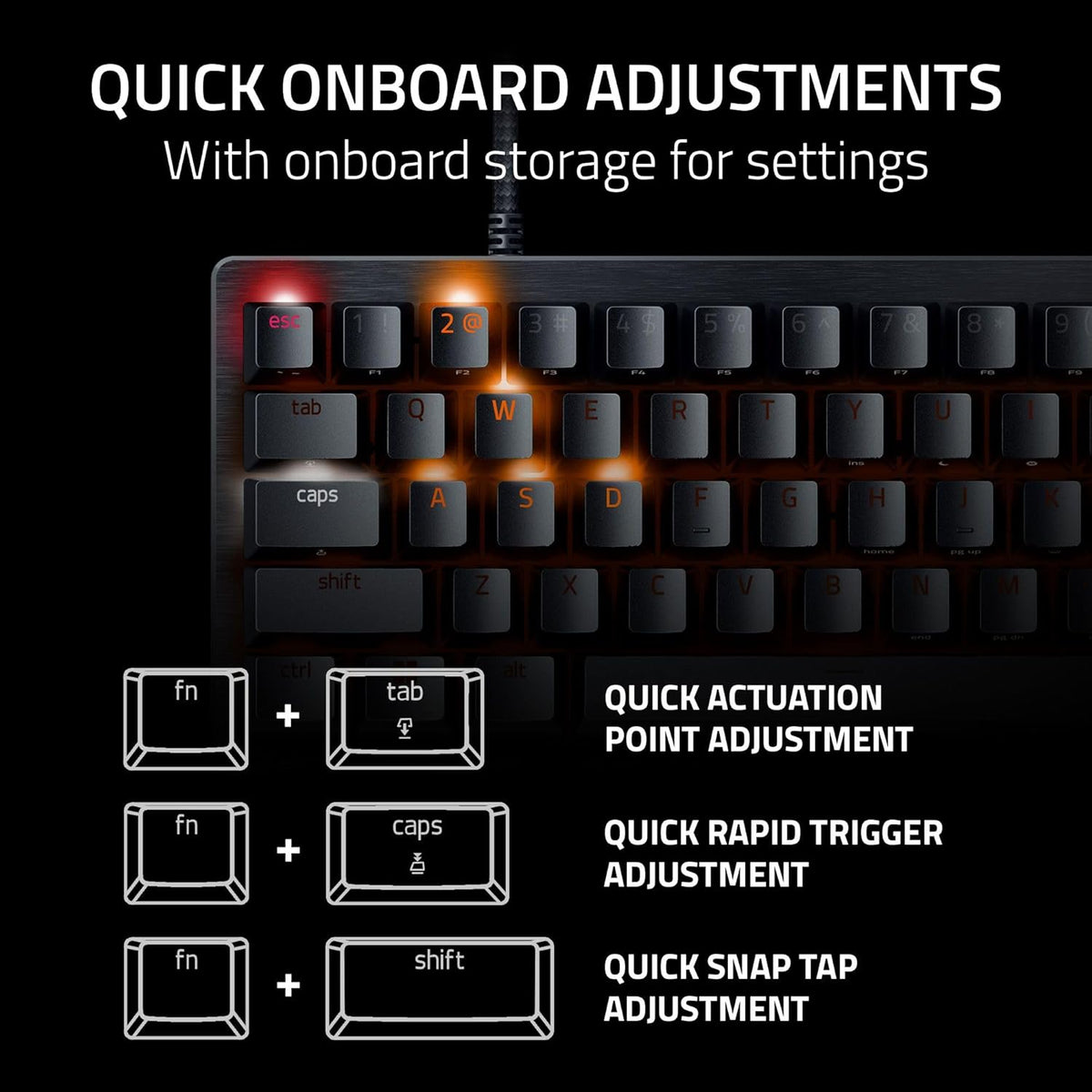 Razer Huntsman V3 Pro Mini 60% Esports Gaming Keyboard, Black | Analog Optical Switches, Razer Snap Tap, Rapid Trigger, Adjustable Actuation, Dual-Purpose Mod Keys, Doubleshot PBT Keycaps