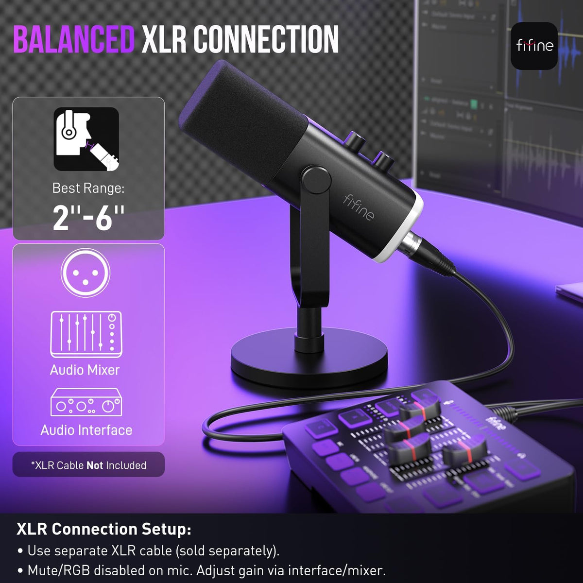 Ampligame AM8 USB/XLR Dynamic Microphone for Gaming Streaming | Podcast Mic with RGB Light, Mute Button, Headphones Jack, Desktop Stand, for Vocal Recording Singing Youtube