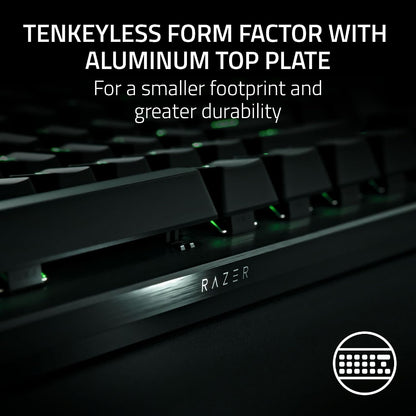 Razer Huntsman V3 Pro TKL Esports Gaming Keyboard, Black | Analog Optical Switches, Snap Tap, Rapid Trigger, Adjustable Actuation, Media Keys & Dial, Doubleshot PBT Keycaps, Wrist Rest