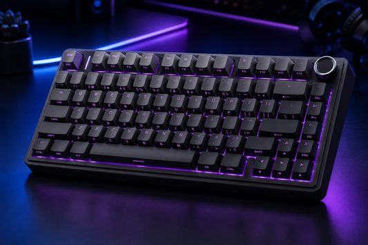 NEXUS |AULA F75 Pro Wireless Mechanical Keyboard,75% Hot Swappable Custom Keyboard with Knob,RGB Backlit,Pre-lubed Reaper Switches,Side Printed PBT Keycaps,2.4GHz/USB-C/BT5.0 Mechanical Gaming Keyboards