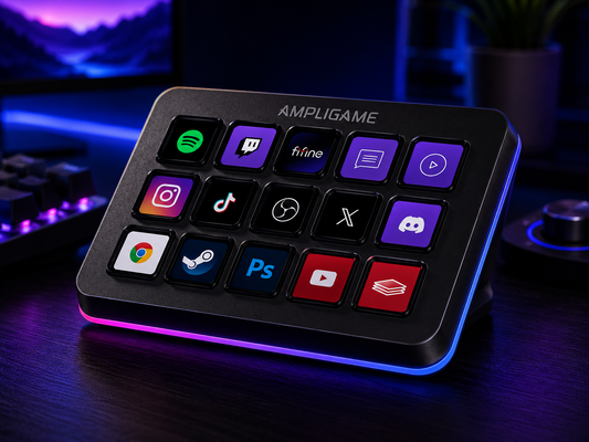 Nexus | FIFINE  Stream Controller with 15 Macro Keys, Streaming Keyboard with Trigger Actions in Obs/Twitch/Youtube/Streamlabs, Shortcut Buttons Keypad Works with Mac and PC-D6