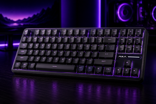 Nexus | Aula F87 Pro Wireless Mechanical Keyboard,Tri-Mode Bt5.0/2.4Ghz/Usb-C Hot Swappable Custom Keyboard,Pre-Lubed Switches,Side Printed PBT Keycaps,75% TKL RGB Backlit Gaming Keyboards