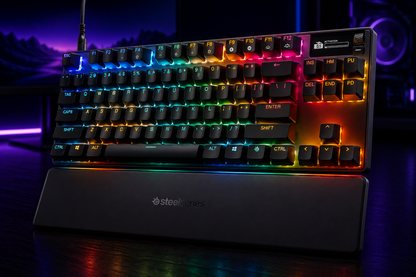 Nexus | Steelseries Apex Pro TKL Gen 3 Gaming Keyboard - Omnipoint 3.0 Analog Magnetic Switches, Quickset Auto-Presets (Rapid Trigger, Rapid Tap/Socd, Protection Mode), OLED, RGB, PBT Keycaps, USB-C, Black