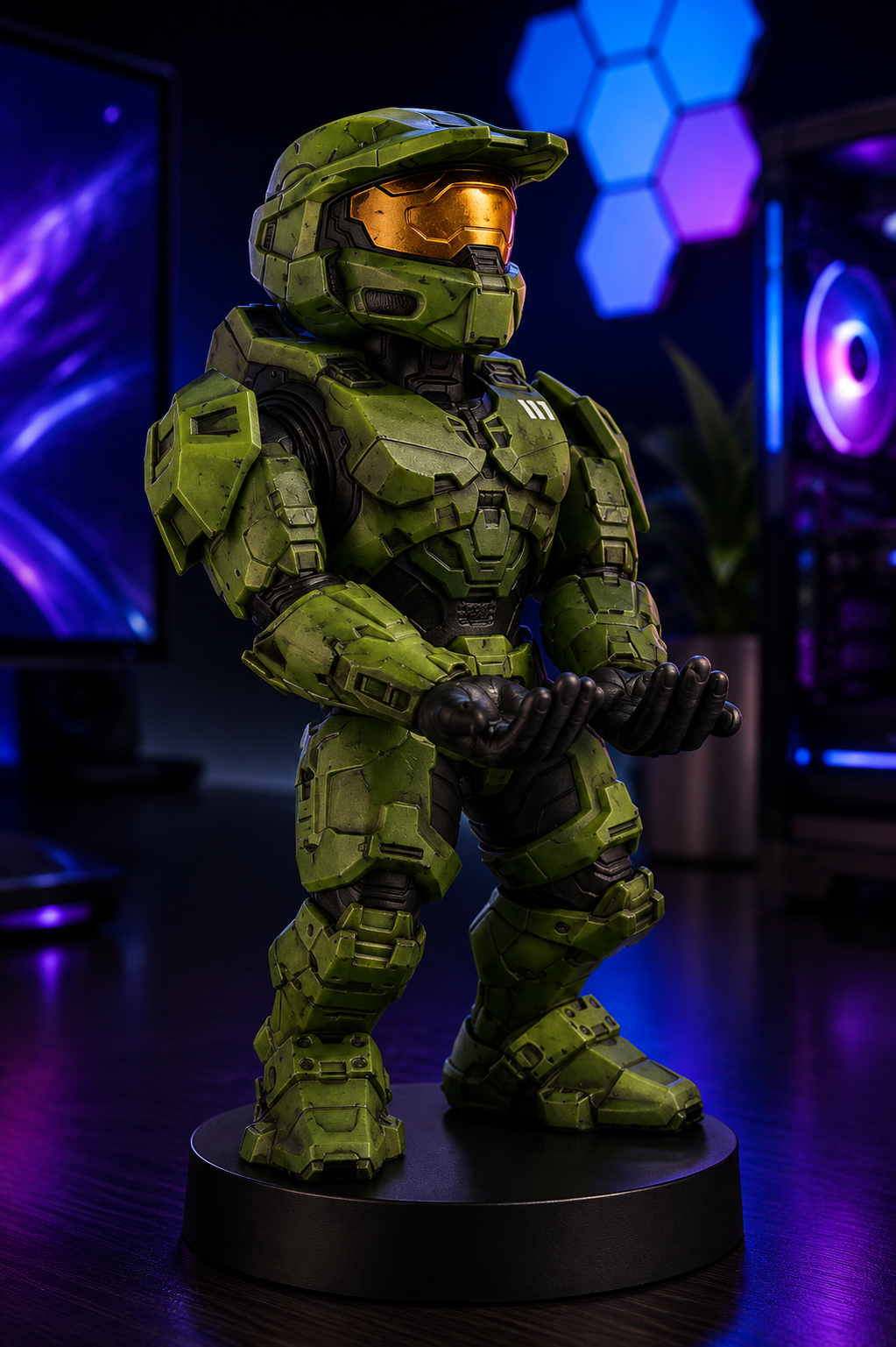 Nexus | Halo: Master Chief - Mobile Phone & Gaming Controller Holder, Device Stand, Cable Guys, Xbox Licensed Figure, Green