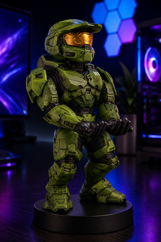 Nexus | Halo: Master Chief - Mobile Phone & Gaming Controller Holder, Device Stand, Cable Guys, Xbox Licensed Figure, Green