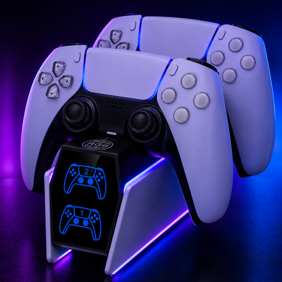 Nexus | PS5 Controller Charger Station Compatible with Playstation 5 Edge & Dual Controller, 9 Lightings PS 5 Accessories Charging Station, PS 5 Dock Stand with LED Indicator for Playstation Consoles
