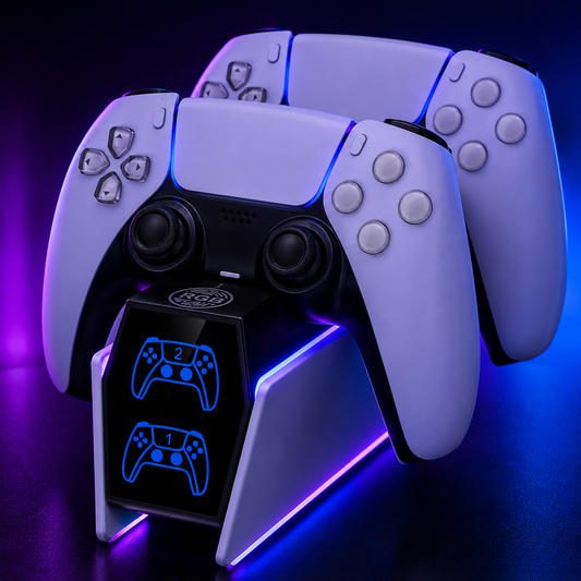 Nexus | PS5 Controller Charger Station Compatible with Playstation 5 Edge & Dual Controller, 9 Lightings PS 5 Accessories Charging Station, PS 5 Dock Stand with LED Indicator for Playstation Consoles
