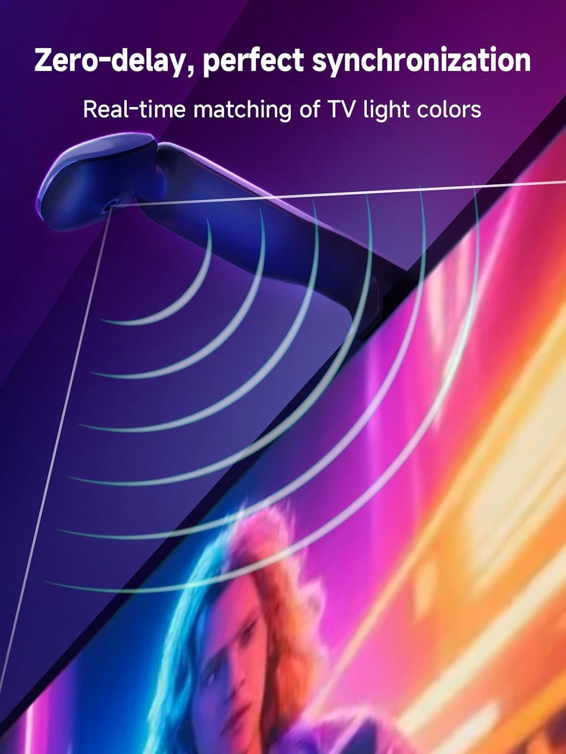 TV LED Backlight with Camera, 10.5FT RGBIC Screen Sync Lights for 32–50 Inch Tvs & PC Monitors, Music Sync LED Strip Lights with App for Gaming, Movies, Bedroom