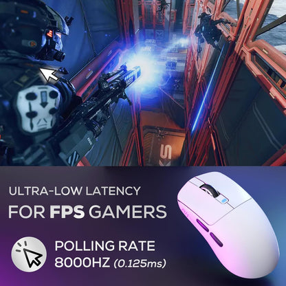M3 Wireless Gaming Mouse with 47G Ultra-Lightweight, White