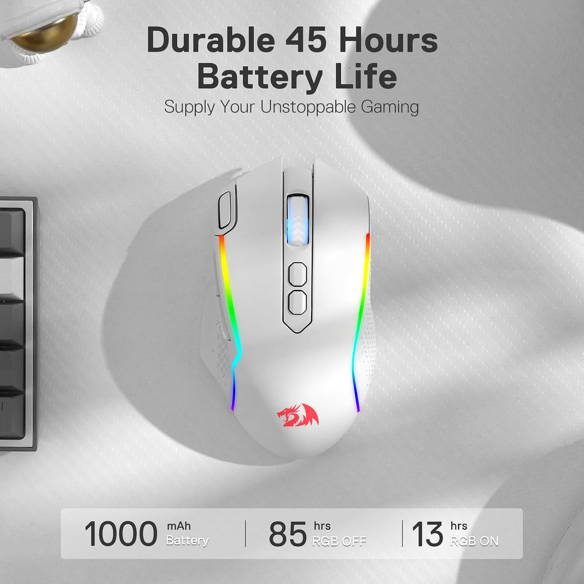 M810 PRO Wireless RGB Gaming Mouse 10000 DPI Remapping Keys | Cable-Free 0 Delay, Rapid-Fire Macro Keybinds, Vibing Backlight, Ergonomic Grip Body Comfort