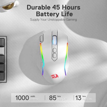 M810 PRO Wireless RGB Gaming Mouse 10000 DPI Remapping Keys | Cable-Free 0 Delay, Rapid-Fire Macro Keybinds, Vibing Backlight, Ergonomic Grip Body Comfort