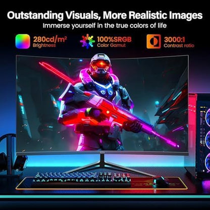 27 Inch Curved Gaming Monitor 200Hz,Fhd 1080P, 1800R VA