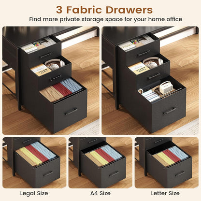 L Shaped Gaming Desk with Storage Shelves, Hutch, Drawers | Convertible 94.5" Computer Desk with Power Outlet, LED Lights, Pegboard, Corner Gaming Table for Home Office, Black