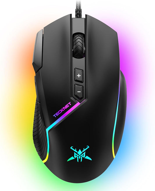 Wired Gaming Mouse 12800 DPI 8 Buttons 13 RGB Backlit Optical Mouse
