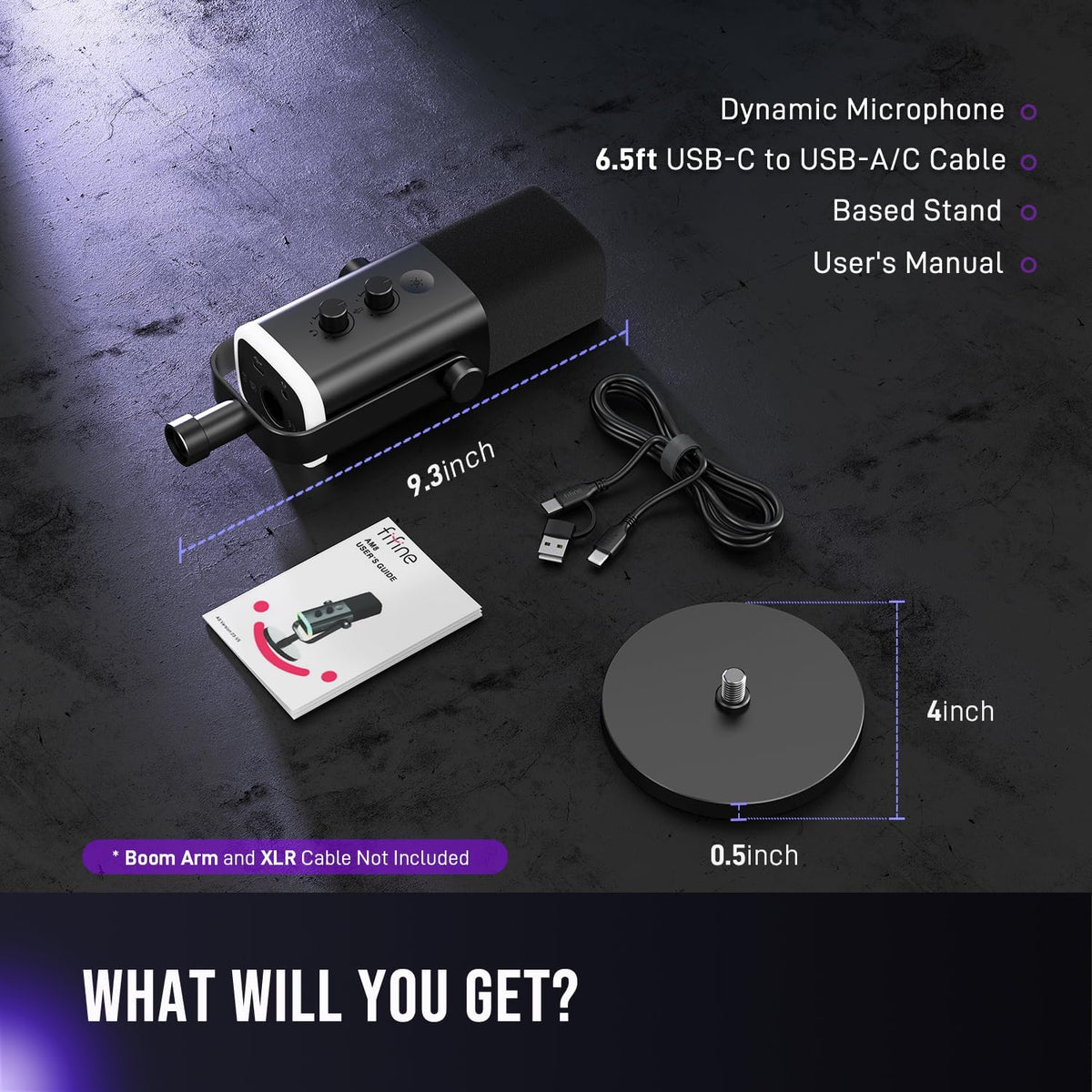 Ampligame AM8 USB/XLR Dynamic Microphone for Gaming Streaming | Podcast Mic with RGB Light, Mute Button, Headphones Jack, Desktop Stand, for Vocal Recording Singing Youtube