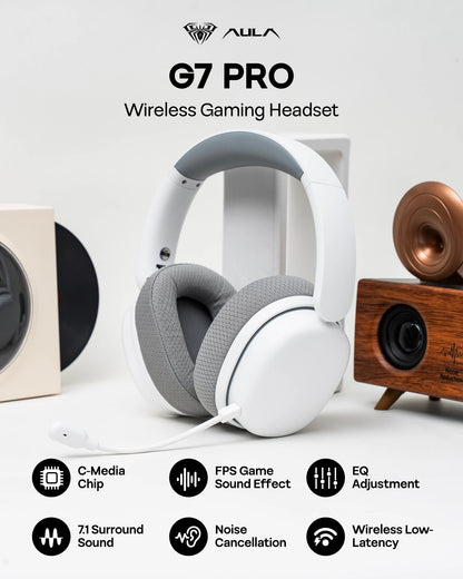 G7 Pro Wired/Bluetooth/2.4Ghz Wireless Gaming Headphone 7.1 Surround Sound with Noise Canceling Mic for Ps4/Ps5/Pc/Switch