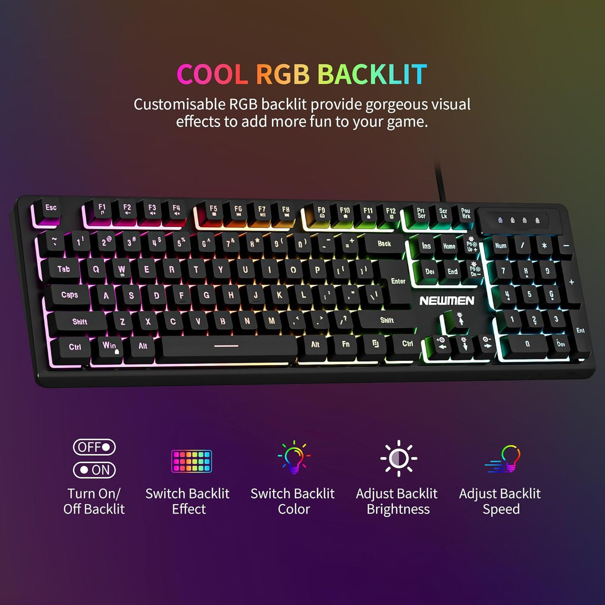 GM104 Wired Gaming Keyboard and Mouse Combo,Mechanical Feel Keyboard